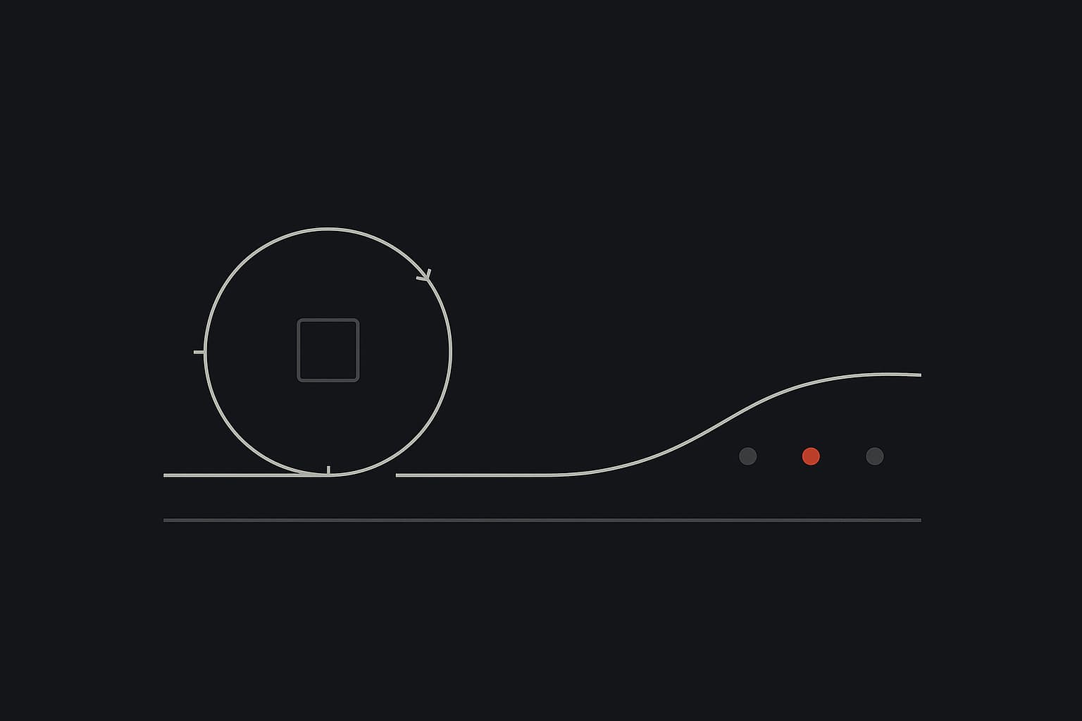 Ball of yarn unraveling into flowing thread — rigid process becoming natural flow