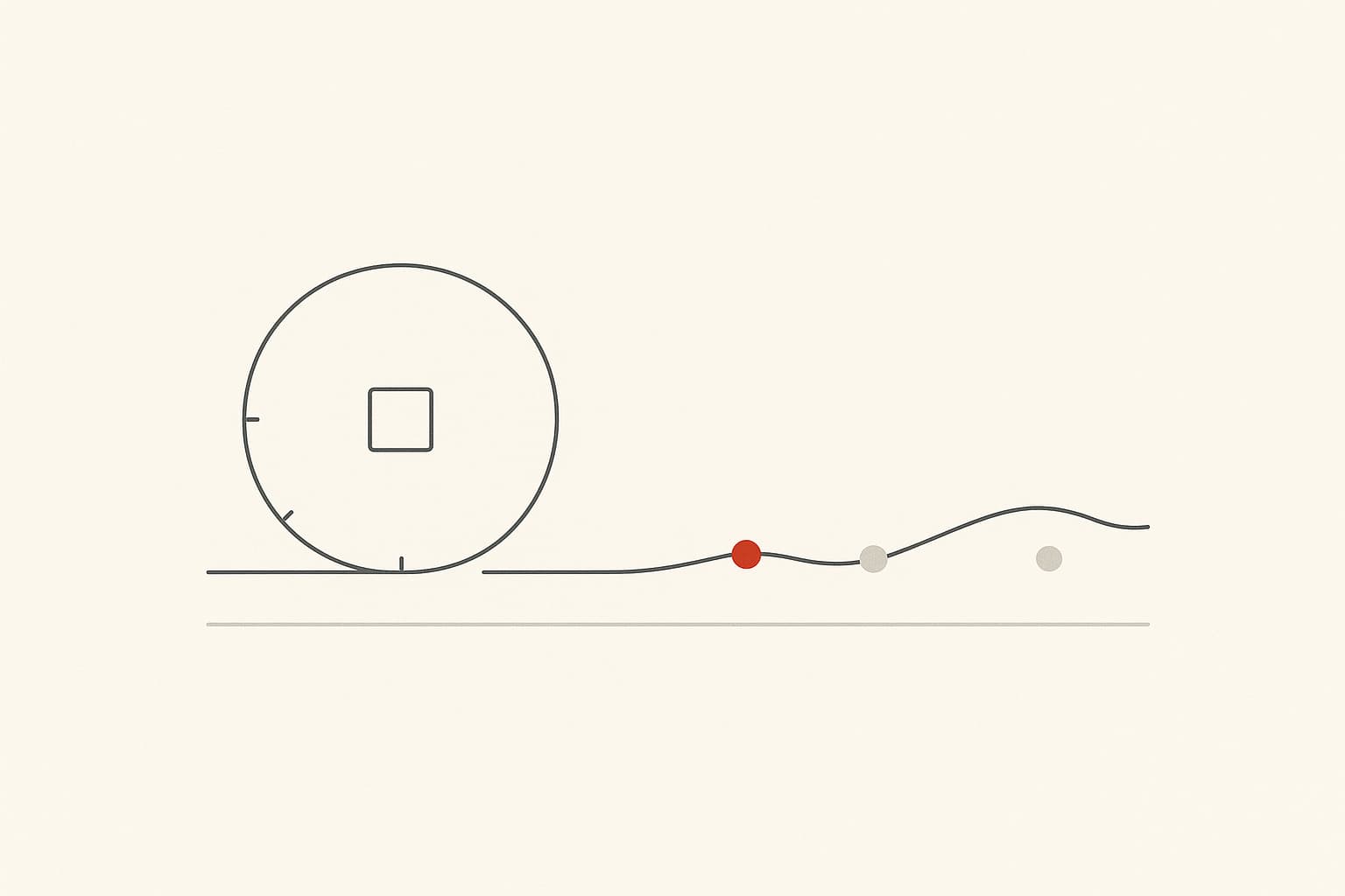 Ball of yarn unraveling into flowing thread — rigid process becoming natural flow